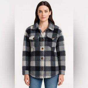 SHEIN Women's Sherpa Button Down Jackets